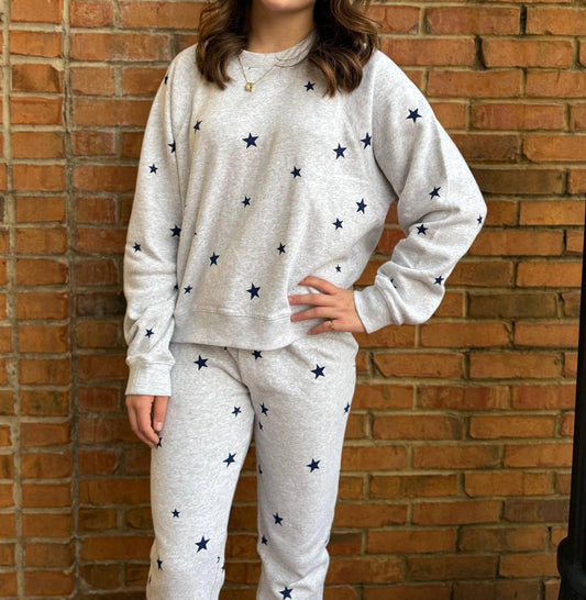 Chaser - Festive Stars Crop Sweatshirt