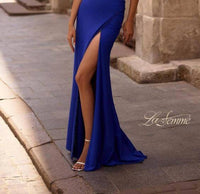 La Femme - Strapless Side-slit Gown