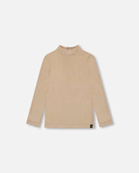 Deux Par Deux - Girls' Brushed Rib Mock Neck Long Sleeve Top