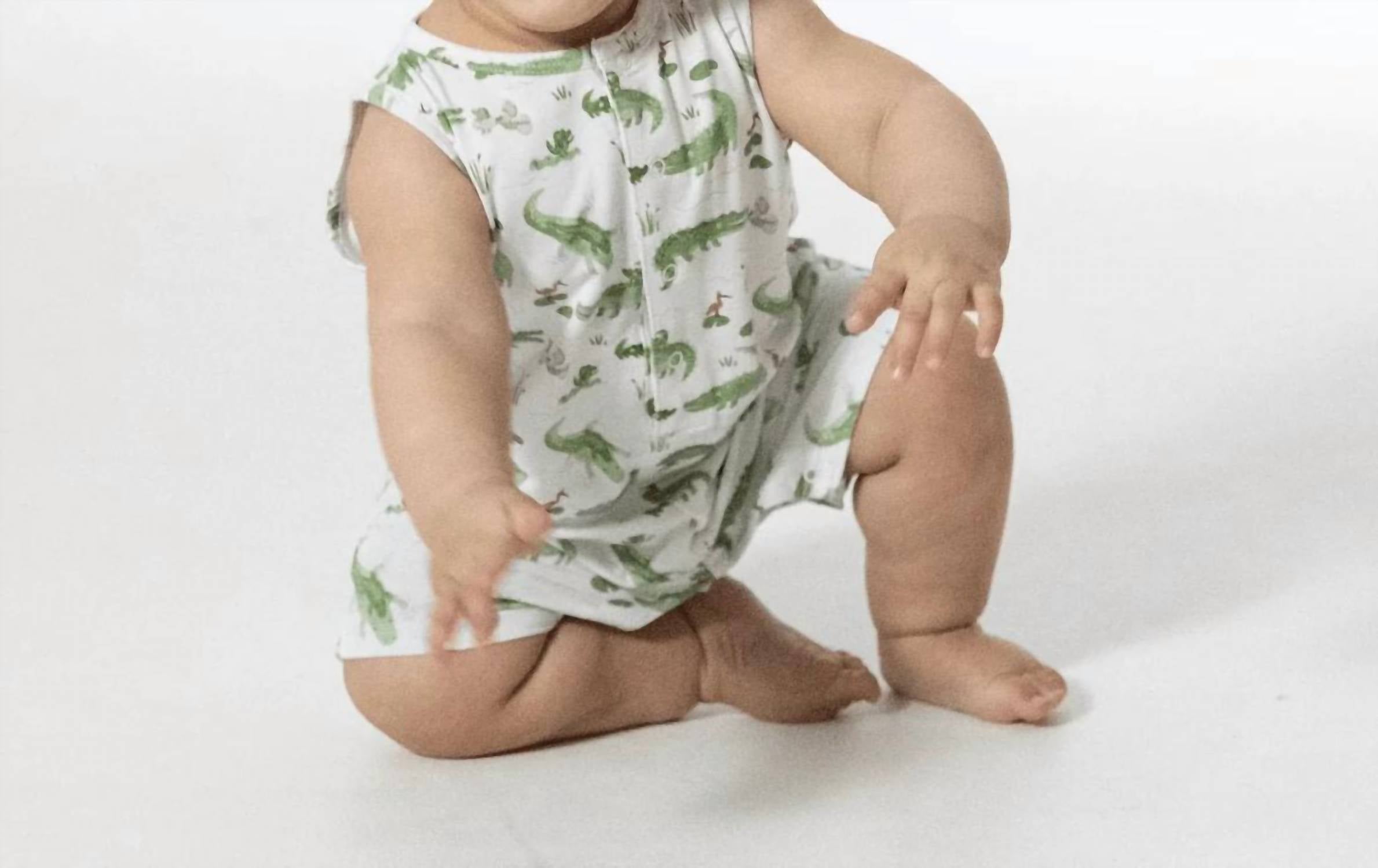 Angel Dear - Kids Crayon Alligators Bamboo Sleeveless Shortie Romper