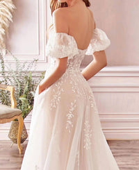 Andrea & Leo Couture - Willow Lace Sparkly Off Shoulder Wedding Dress