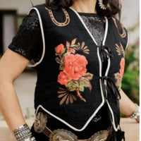 Rodeo Quincy - Wild Rose Tie Front Vest