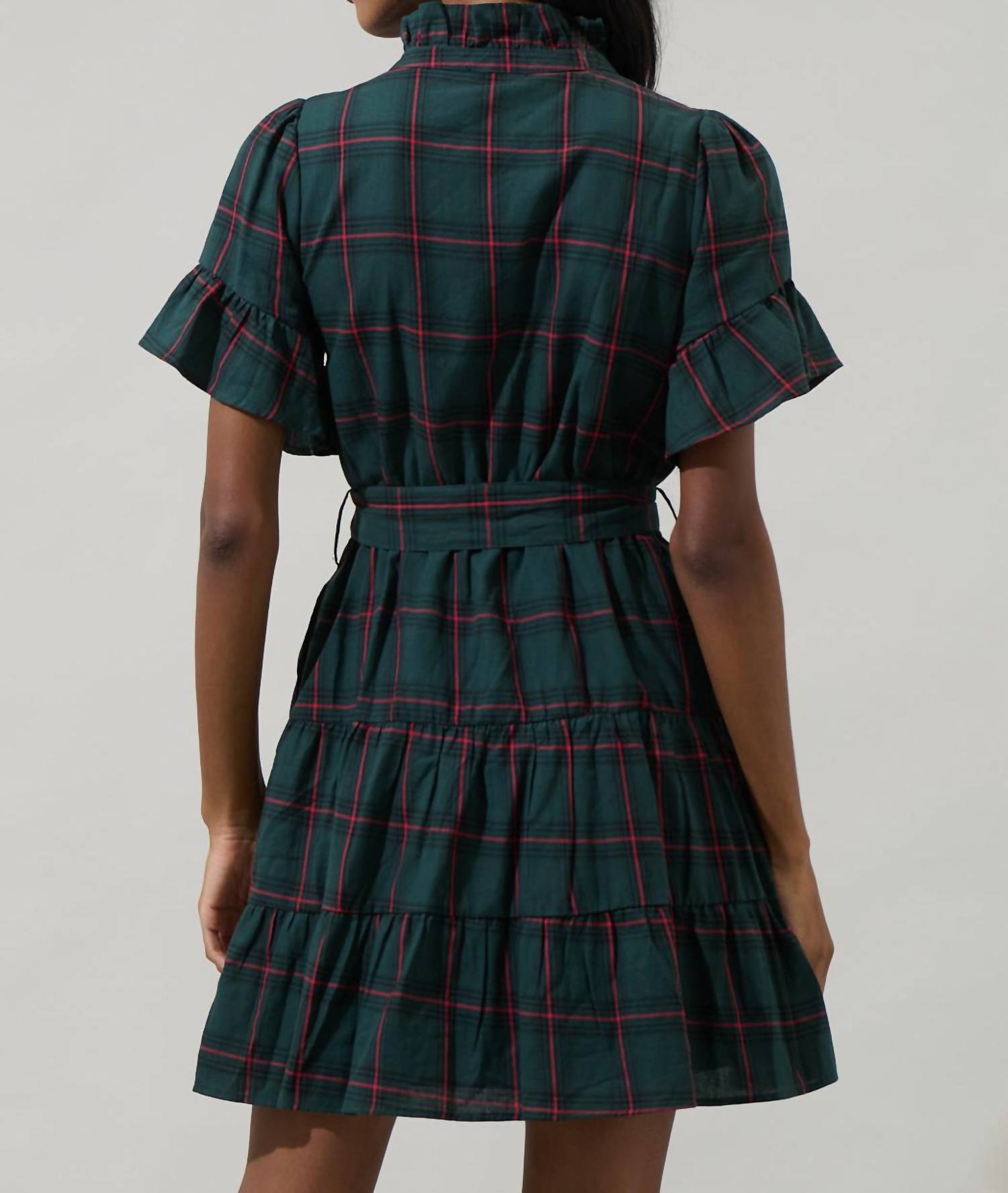 Sugarlips - Plaid Cottonwood Button Down Mini Dress