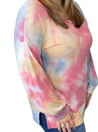 Honeyme - Pastel French Terry V-Neck Sweater