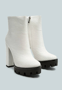 London Rag - Women's Moleski Textured Block Heeled Boots