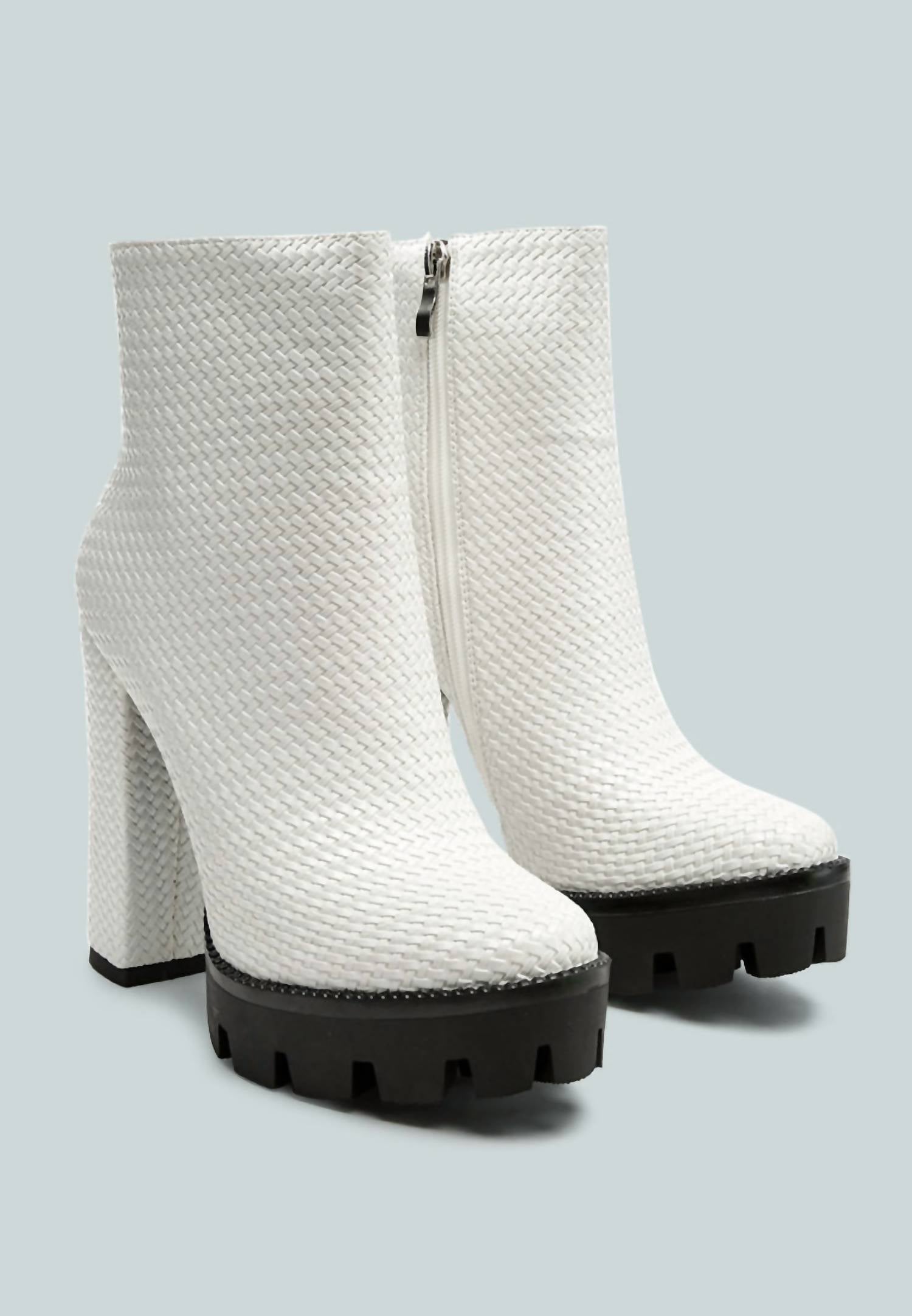 London Rag - Women's Moleski Textured Block Heeled Boots