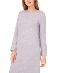 VINCE CAMUTO Long Sleeve Midi Dress in light heather grey - women's dress - alternate view