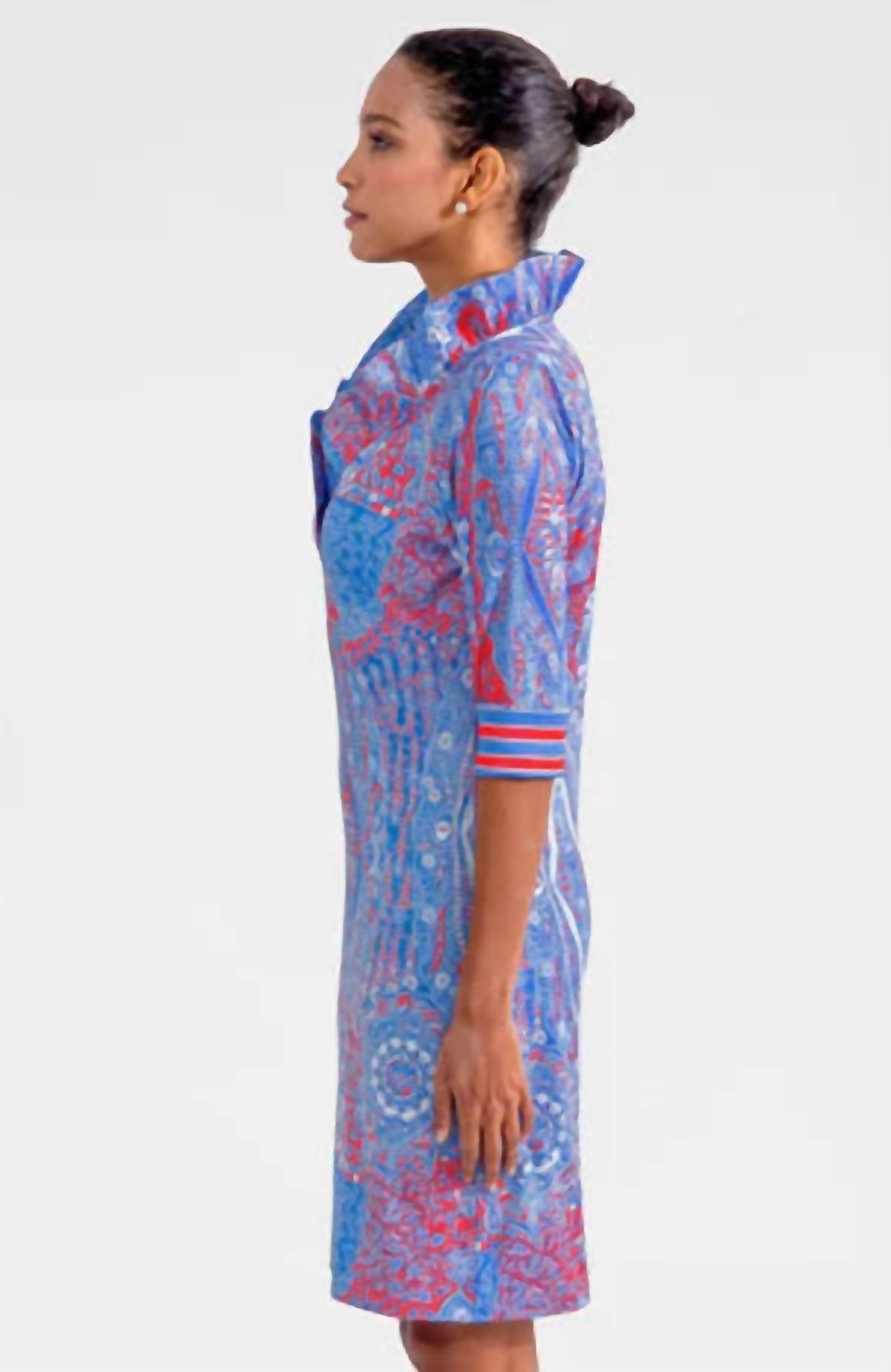 Gretchen Scott - 3/4 Sleeve Grand Bazaar Ruffleneck Dress