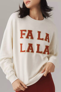 Beach Riot Devyn Oversized Frosted Fa La La Sweatshirt in white - women's top - alternate view
