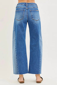 Risen - Slouchy Cropped Barrel Jeans With Contrast Wash