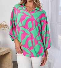 White Birch - Geo Print Woven Top