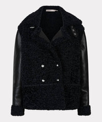 Esqualo - Faux Leather Sleeves Jacket