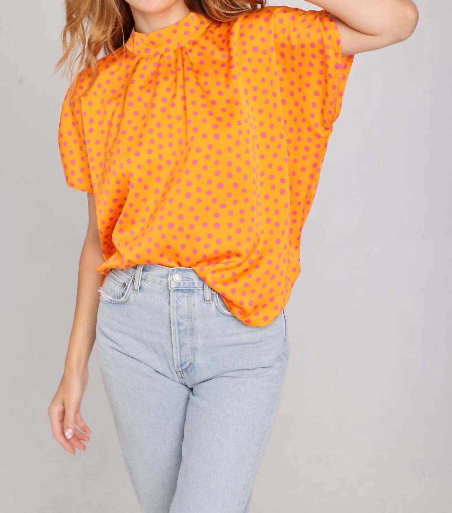 LeLe de Baltzac Sistine Tulip Sleeves Top in yellow - women's blouse - view 4