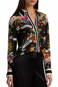 Alice + Olivia - Willa Printed Silk Button-up Shirt