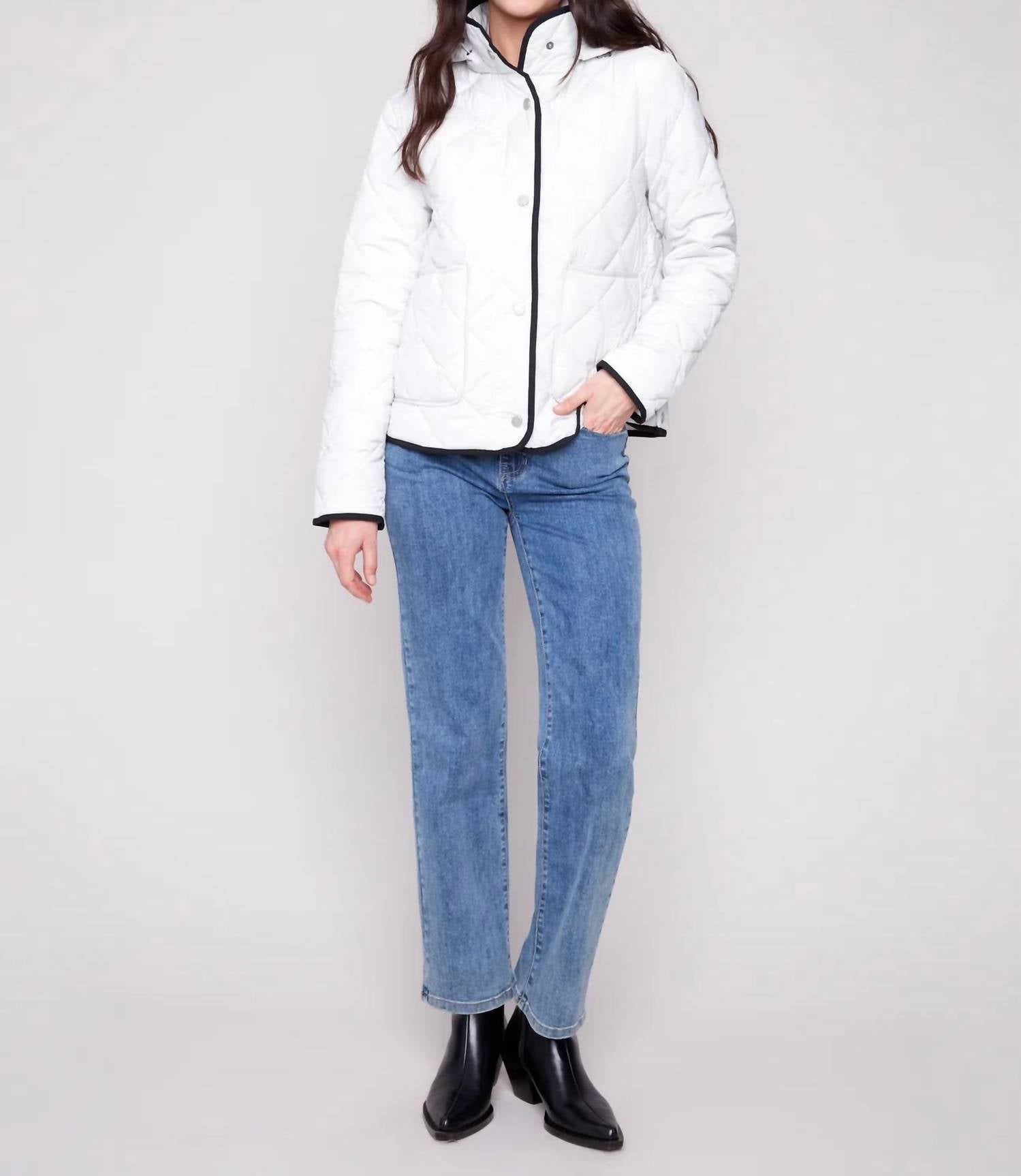 Charlie B - Quilted Puffer Jacket With Removable Hood