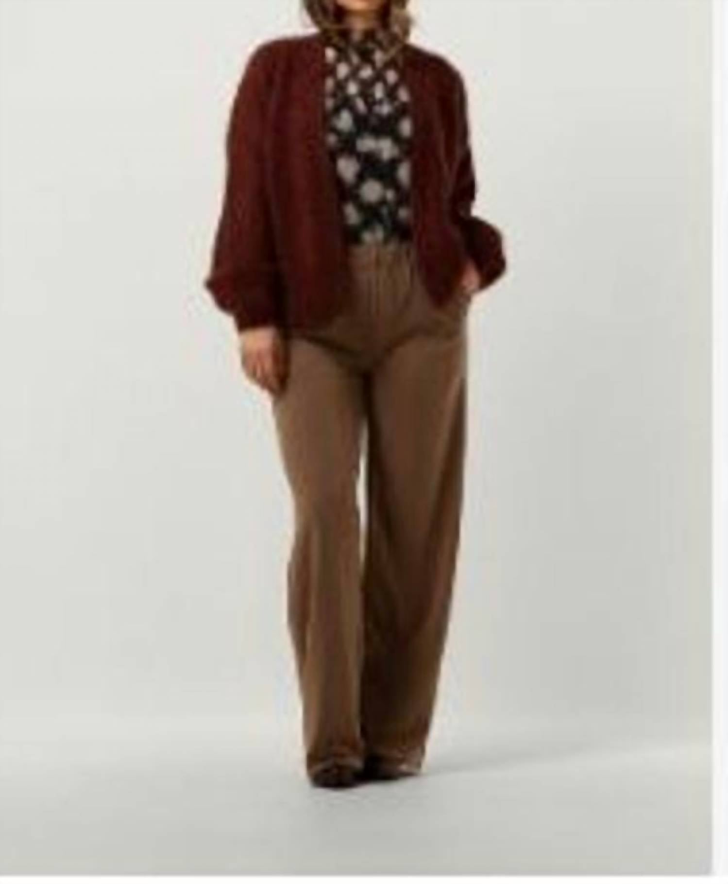 Summum - Oversized Cardigan Mohair Blend Knit-Cherry
