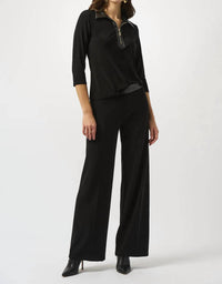 Joseph Ribkoff - Zipped Collar Long Sleeve Boxy Top