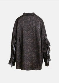 ESSENTIEL ANTWERP Ilorin Oversized Ruffle Shirt in black - women's shirt - view 8