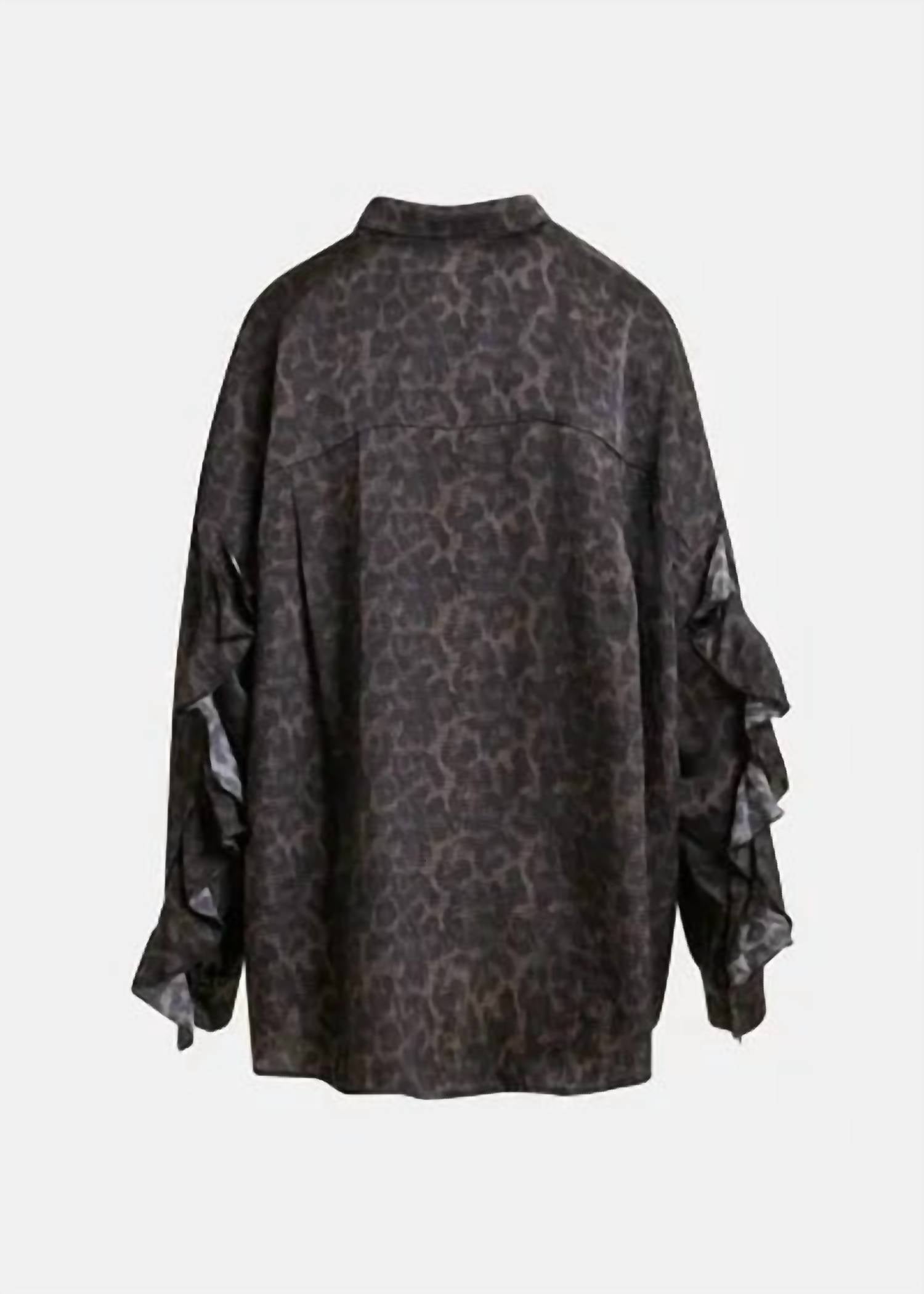 ESSENTIEL ANTWERP Ilorin Oversized Ruffle Shirt in black - women's shirt - view 8