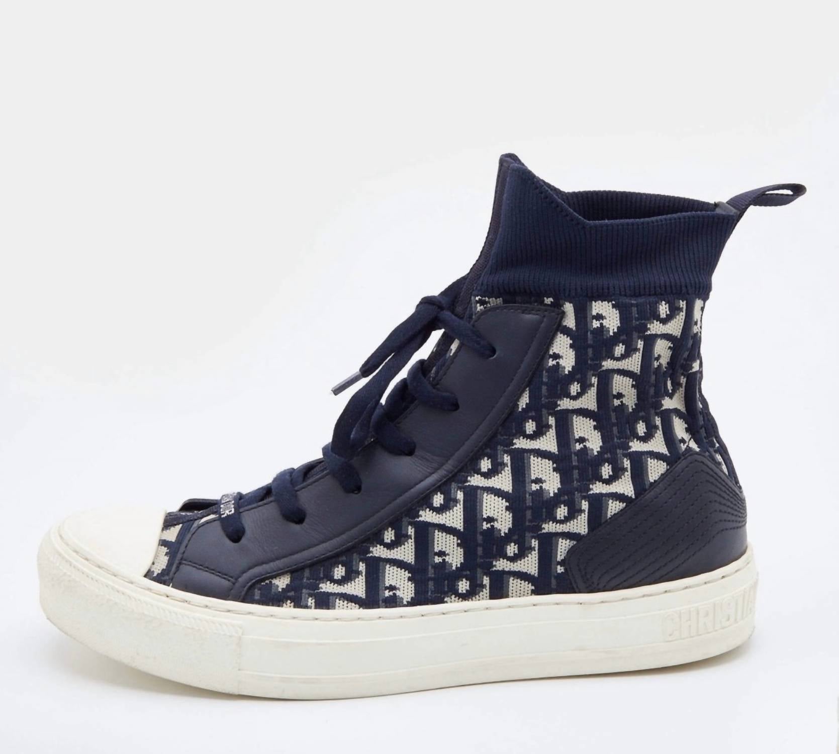 Dior Women's Oblique Technical Sneakers in deep blue - women's sneaker - detail view