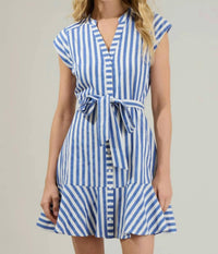 Sugarlips - Babette Striped Shirt Mini Dress