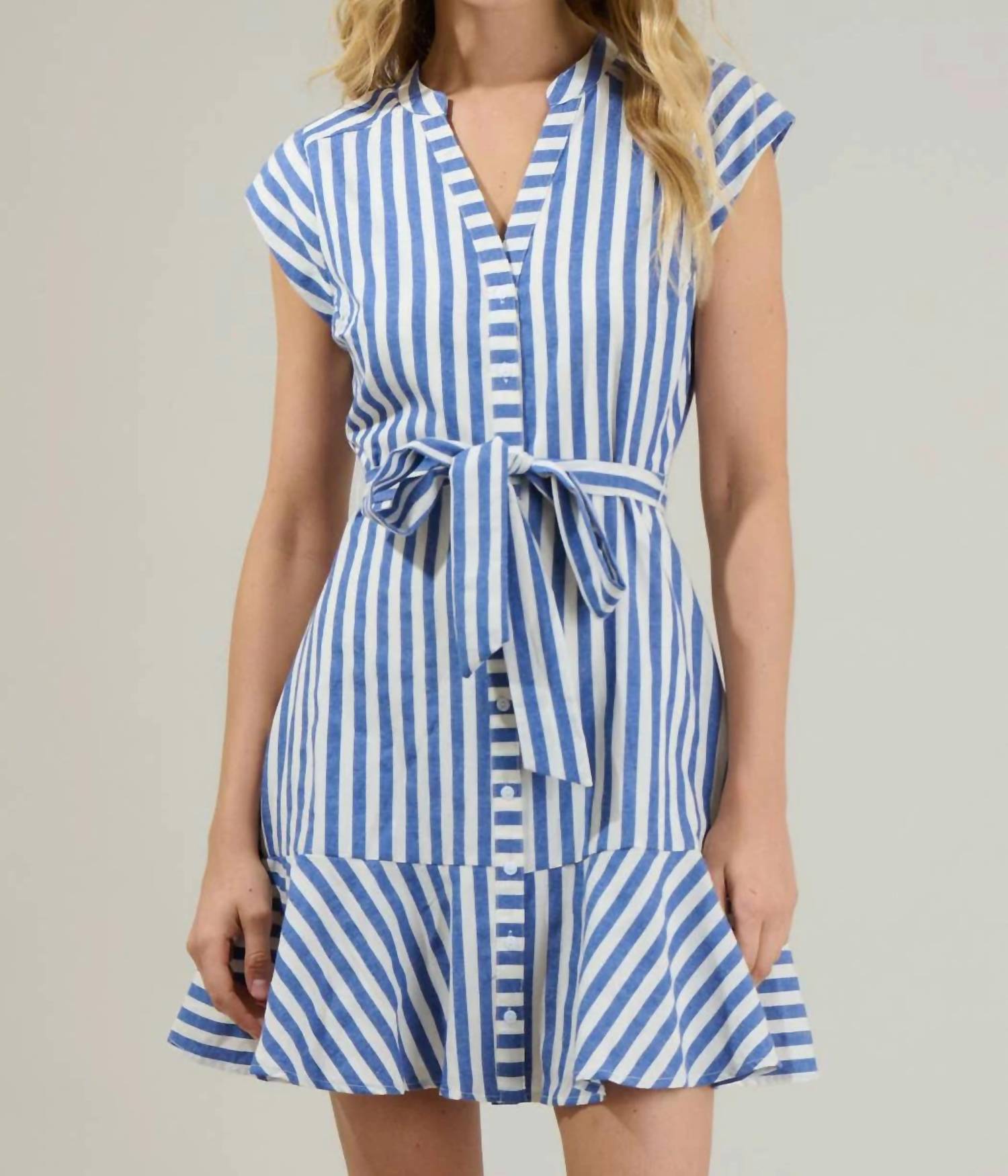 Sugarlips - Babette Striped Shirt Mini Dress