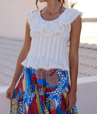 Oliphant Athena Top in tisbury white - women's blouse