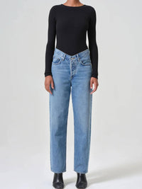 AGOLDE V Waist Baggy Jeans in fairway 2 - women's jeans