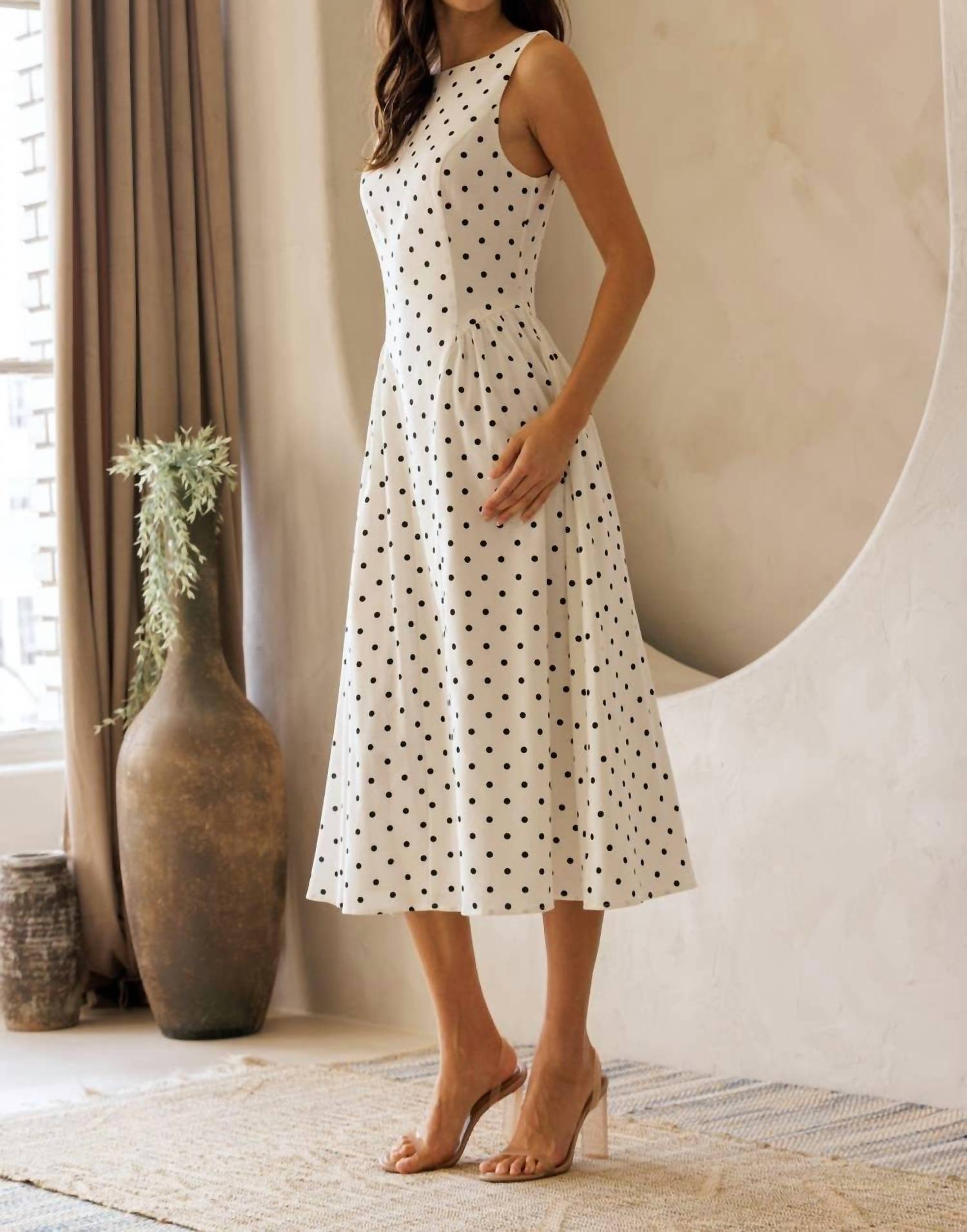 Storia - Polka Dot Fit & flare Midi Dress