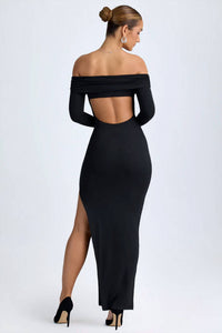Oh Polly - Modal Off-shoulder Open-back Maxi Dress