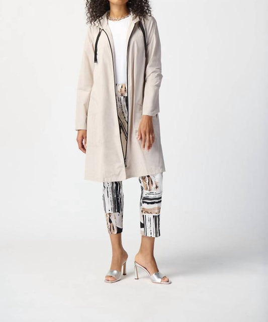 Joseph Ribkoff - Woven Hooded Trapeze Coat