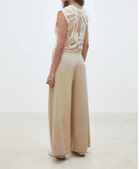 Suncoo - Jeff Wide-leg Darted Pants