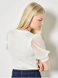 Apricot - Lisa Knit Short Sleeve Top