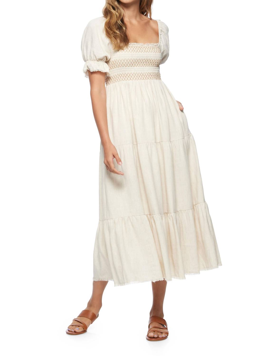 Flags & Anthem - Nora Smocked Bodice Midi Dress