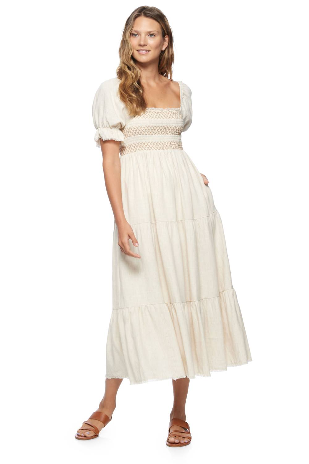 Flags & Anthem - Nora Smocked Bodice Midi Dress