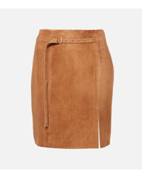 Vince - Mid Rise Suede Straight Skirt