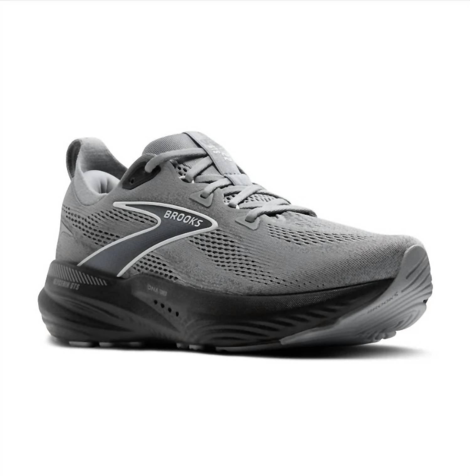 BROOKS Men's Glycerin Gts 22 Shoes in gray ebony bluewash - men's shoe - detail view