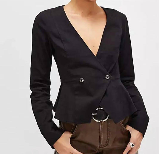 Free People - City Life Stretch Cotton Blazer Jacket