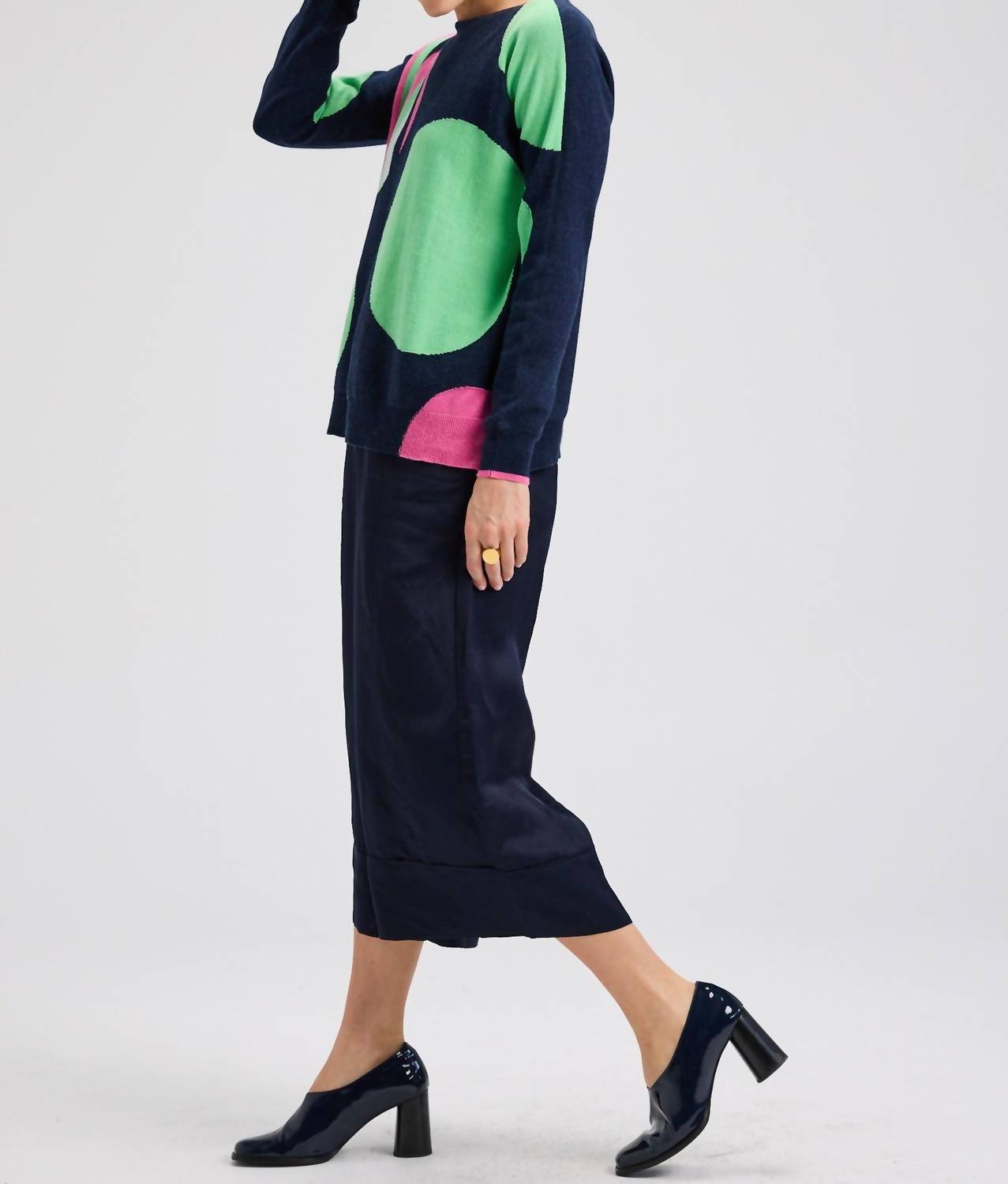 ZAKET & PLOVER Mega Dot Sweater in denim - women's sweater - view 5