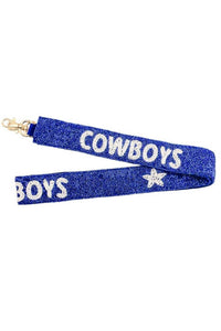 Treasure Jewels Cowboys Beaded Bag Strap in blue - women's item