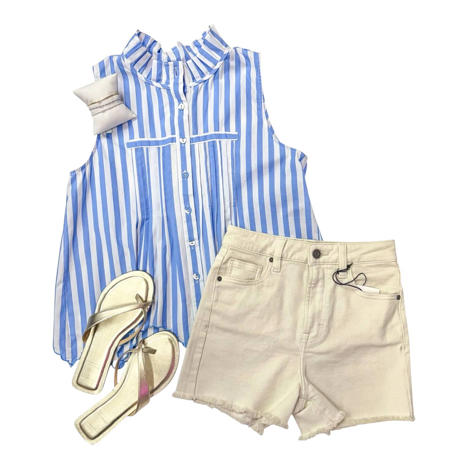 Entro - Can’t Go Back Striped Sleeveless Blouse
