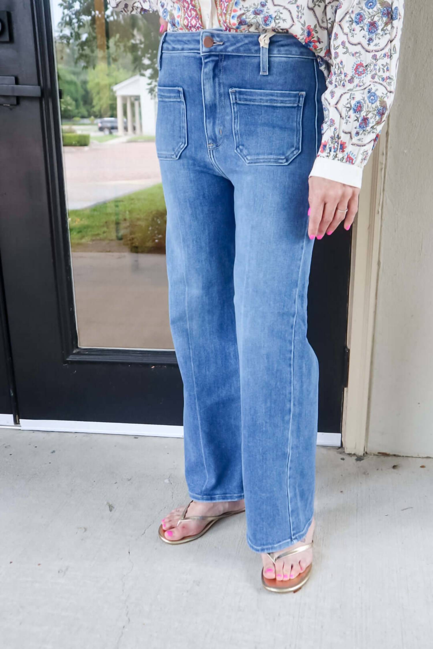 Letter To Juliet - Sailor High Rise Patch Pocket Jeans