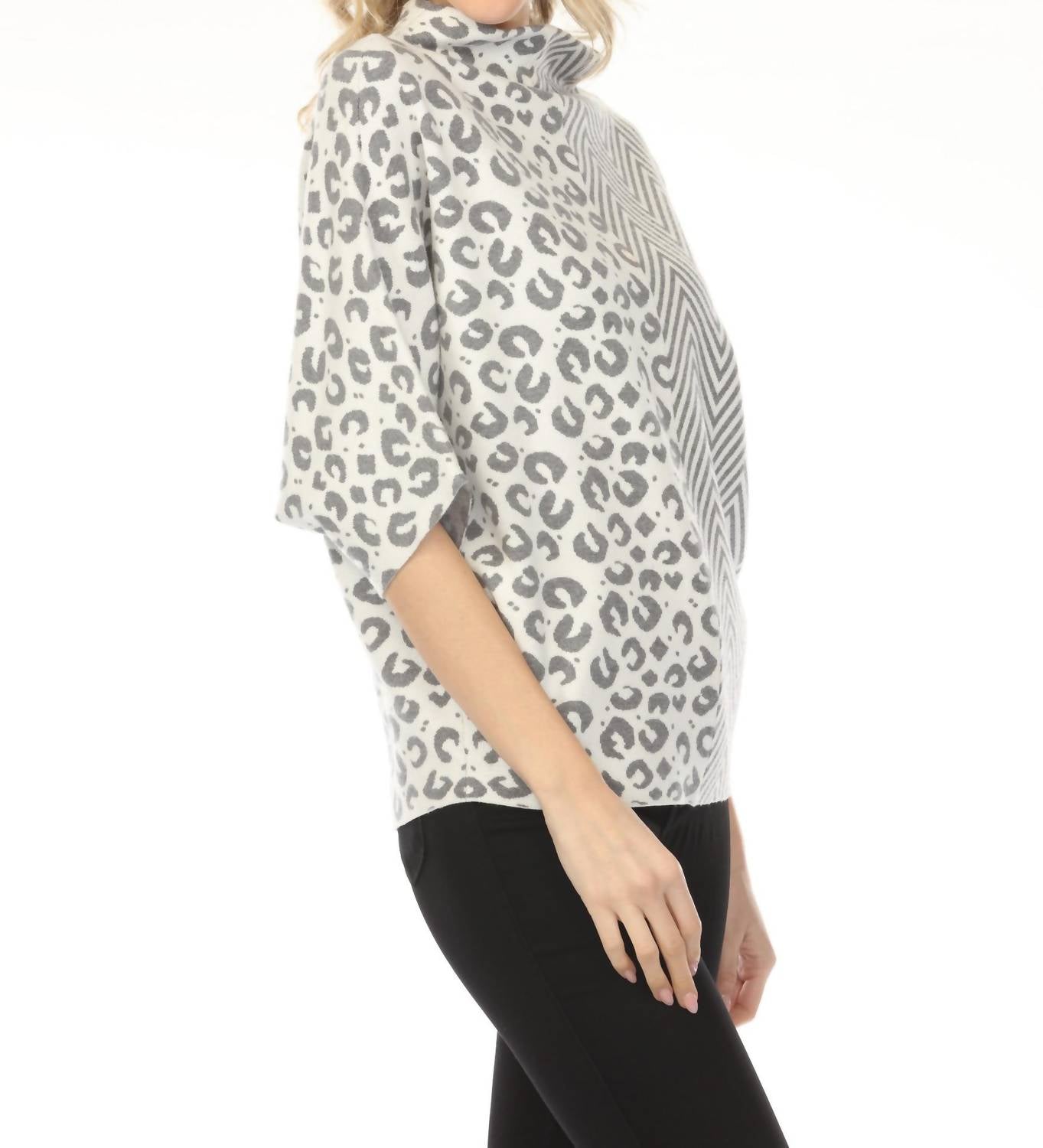 Joseph Ribkoff - Mix Pattern Boxy Sweater Top