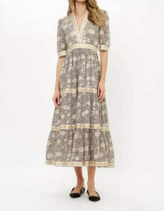 Oliphant - V-neck Cuffed Maxi Dress