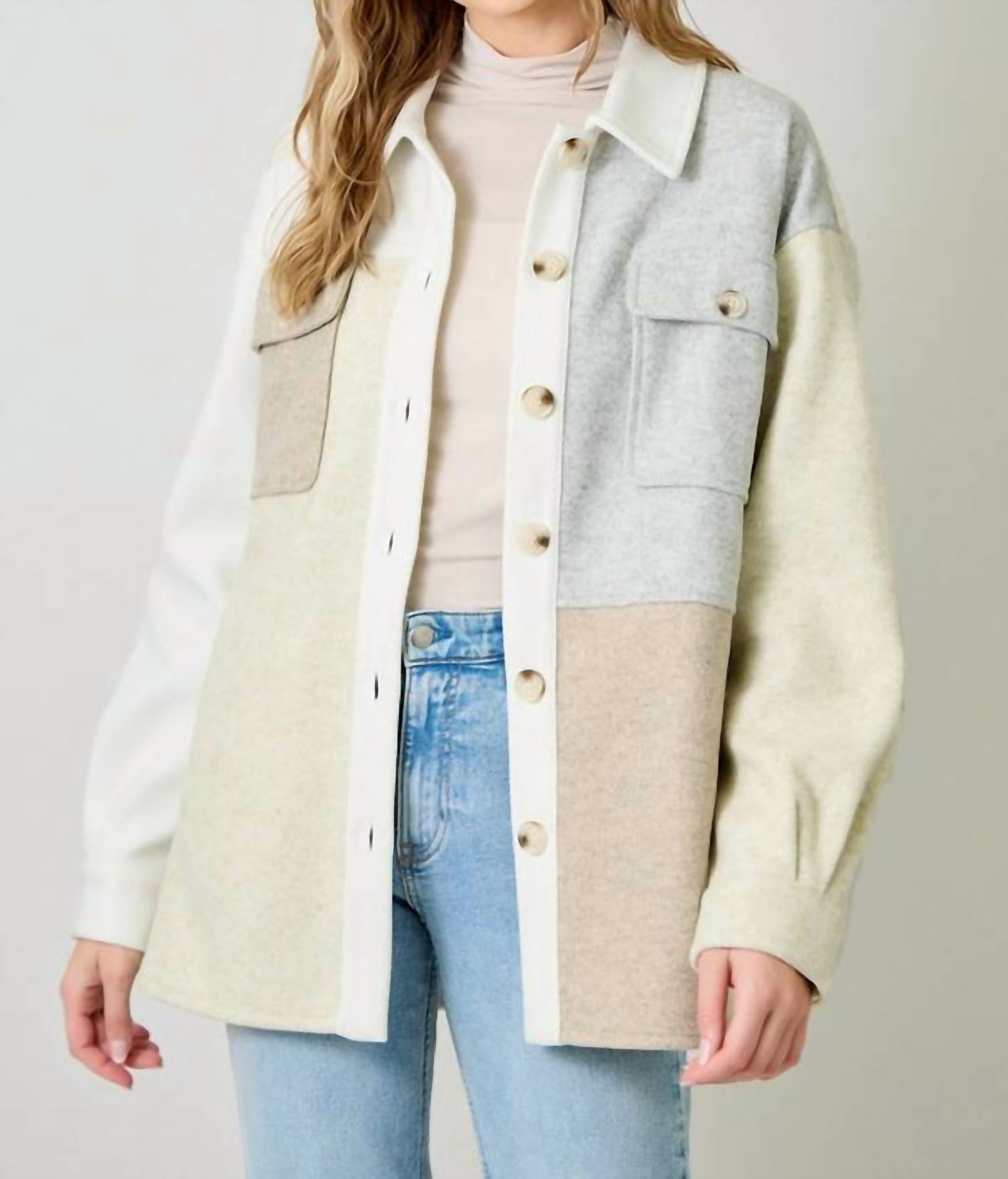 Mystree - Annika Color Blocked Shacket