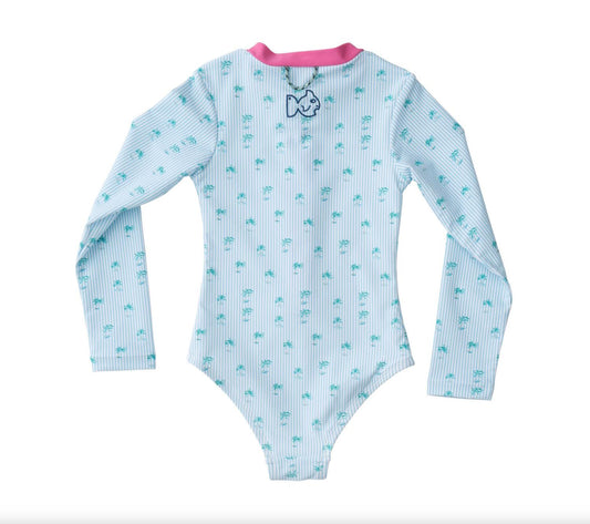 Prodoh - Palm Tree Girls Zip Swimsuit
