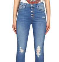 BLACK ORCHID Distressed High Rise Skinny Jeans in one call away - women's jeans - detail view