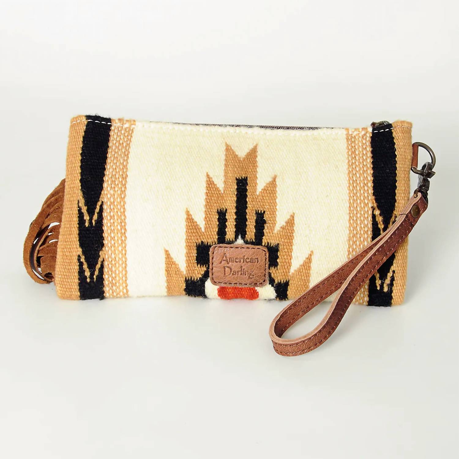 American Darling Women's Hand Tooled Saddle Blanket Crossbody Purse in tan - women's bag - alternate view