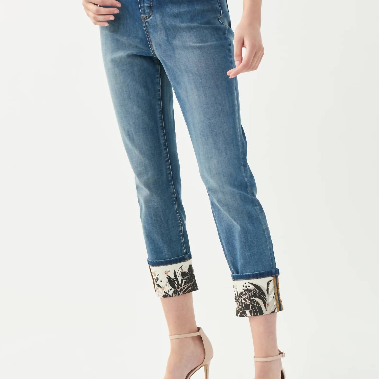 Joseph Ribkoff - Denim Jeans With Embellished Cuff