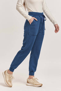DEAR JOHN DENIM Dahlia Jogger Pants in dark indigo - women's pants - detail view